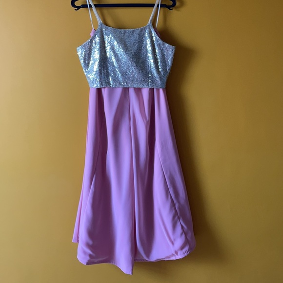 Indya baby pink 3-piece palazzo set with shrug - Picture 3 of 8